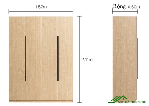 Tủ Quần Áo Cánh Mở Hiện Đại - QA 49