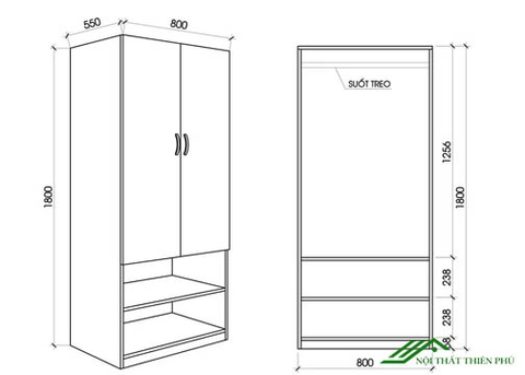 Tủ Quần Áo Đa Năng Kết Hợp Kệ Để Giày - QA 48