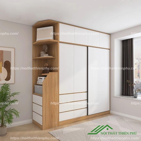 Tủ quần áo đứng có kệ góc độc đáo - QA 112