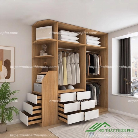 Tủ quần áo đứng có kệ góc độc đáo - QA 112