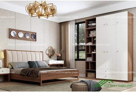 Tủ quần áo gia đình bằng gỗ thiết kế đa năng hiện đại - QA 116