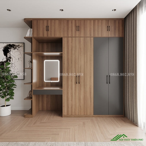 Tủ quần áo gỗ công nghiệp đóng theo yêu cầu - QA 85