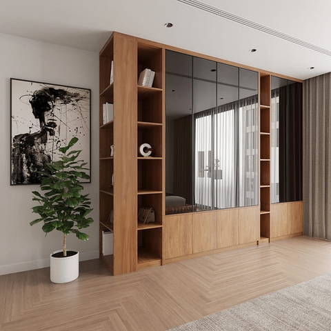 Tủ quần áo gỗ cánh kính hiện đại - QA 89