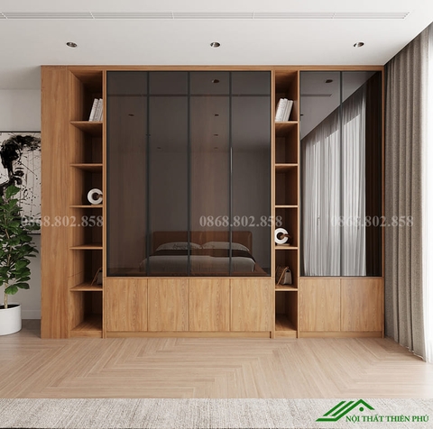 Tủ quần áo gỗ cánh kính hiện đại - QA 89