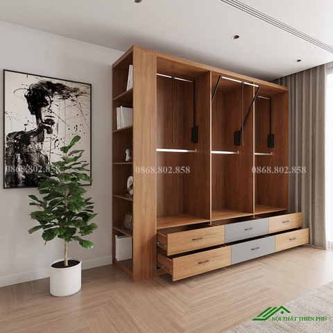 Tủ quần áo gỗ mẫu mới hiện đại - QA 87