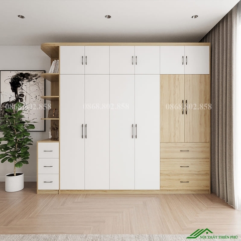 Tủ quần áo gỗ MFC đơn giản - QA 83