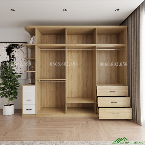 Tủ quần áo gỗ MFC đơn giản - QA 83