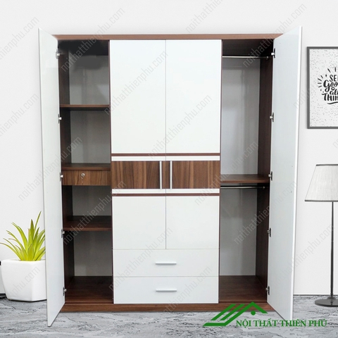 Tủ quần áo 4 cánh hiện đại gỗ MDF - QA 13