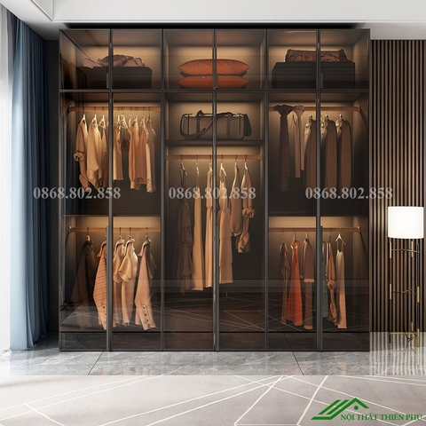 Tủ quần áo hiện đại cánh kính - QA 78