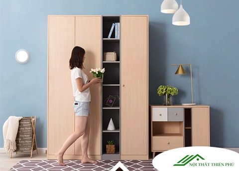 Tủ quần áo hiện đại nhiều ngăn gỗ mdf - QA 25