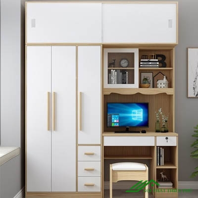 Tủ Quần Áo Kèm Bàn Làm Việc - QA 60