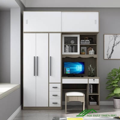 Tủ Quần Áo Kèm Bàn Làm Việc - QA 60