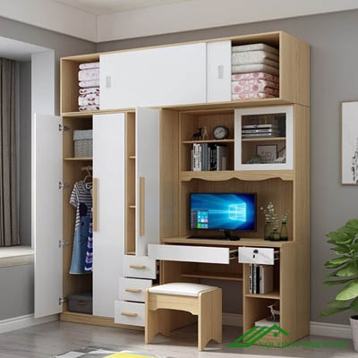 Tủ Quần Áo Kèm Bàn Làm Việc - QA 60