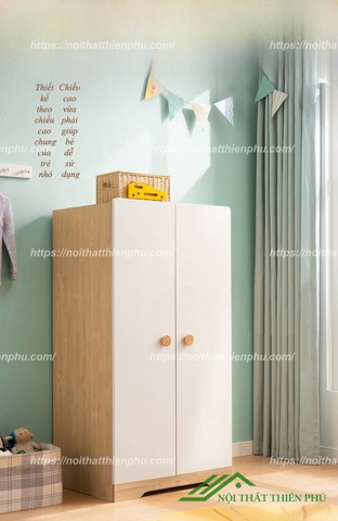 Tủ quần áo mini bằng gỗ công nghiệp cho bé - QA 115