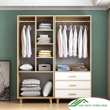 Tủ quần áo nhiều cánh mở đẹp gỗ MDF - QA 27