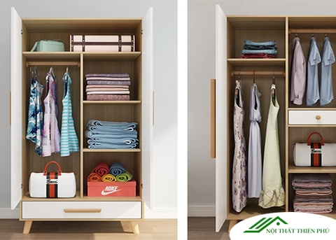 Tủ quần áo 2 ngăn nhỏ xinh tiện lợi - QA 28