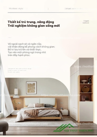 Tủ quần áo phong cách tối giản - QA 103