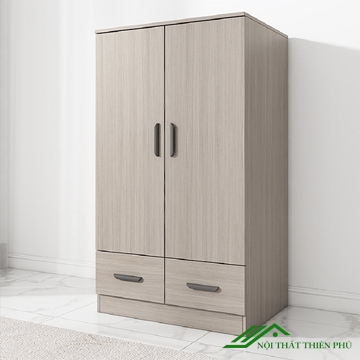 Tủ quần áo 2 cánh gỗ mdf thiết kế nhỏ đẹp - QA 16
