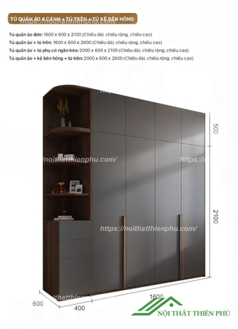 Tủ quần áo thiết kế thông minh - QA 102