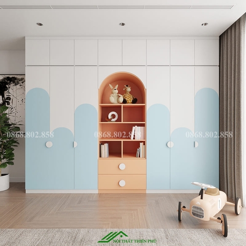 Tủ quần áo trẻ em bằng gỗ công nghiệp - QA 93