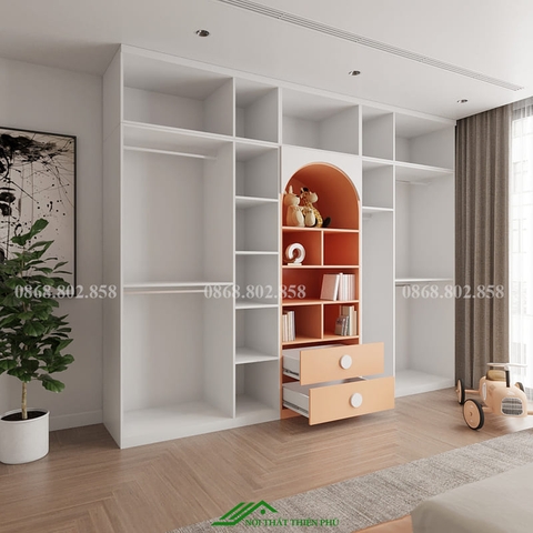 Tủ quần áo trẻ em bằng gỗ công nghiệp - QA 93