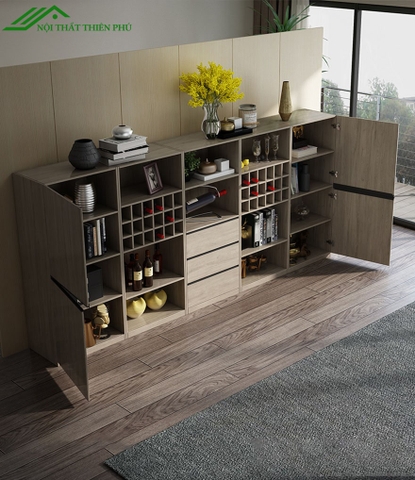 Tủ rượu gỗ công nghiệp dáng thấp - TR 15