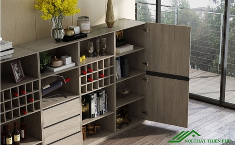 Tủ rượu gỗ công nghiệp dáng thấp - TR 15
