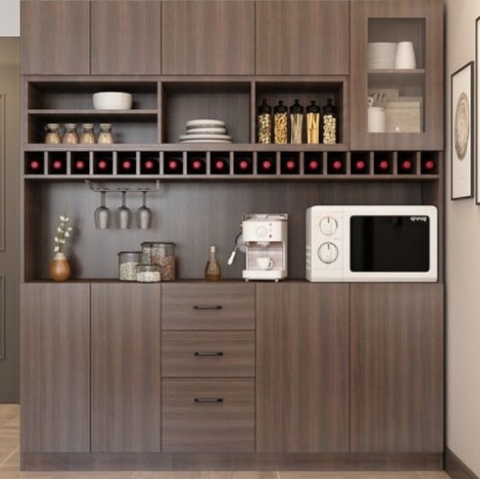 Tủ rượu kiêm vách ngăn trang trí gỗ MDF - TR 20