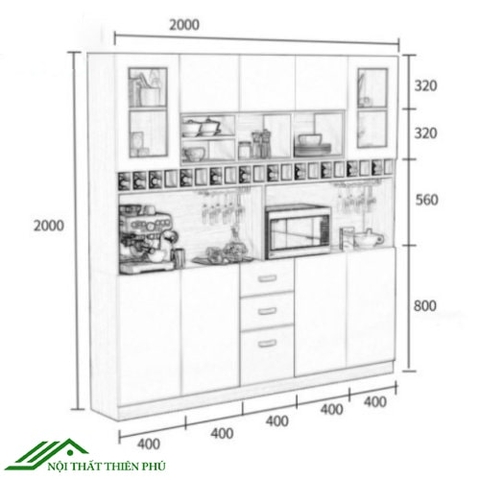 Tủ rượu kiêm vách ngăn trang trí gỗ MDF - TR 20