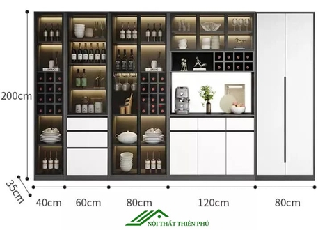 Tủ rượu nhôm kính hiện đại - TR 27