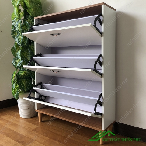Tủ giày thông minh chân gỗ sồi - TG 06