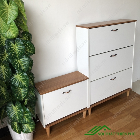 Tủ giày thông minh chân gỗ sồi - TG 06