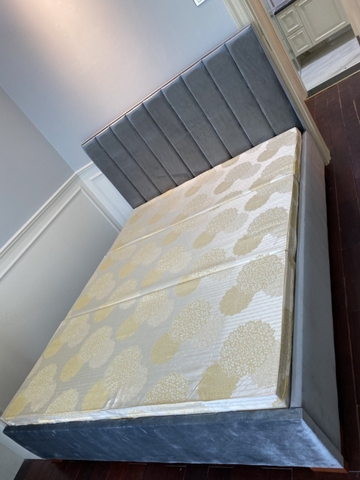 Giường ngủ bọc đệm nỉ cổ điển 1m6 - BD 08