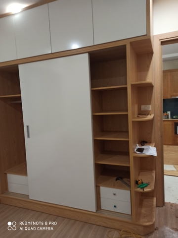 Tủ quần áo cánh lùa có kệ góc - QA 10