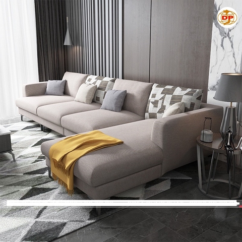Sofa Góc Chữ L Gỗ Tự Nhiên Bọc Nỉ Giá Rẻ - SF 17