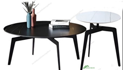 Bàn trà, bàn sofa mặt đá tròn - BT 69