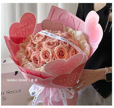 Giấy gói hoa tim to