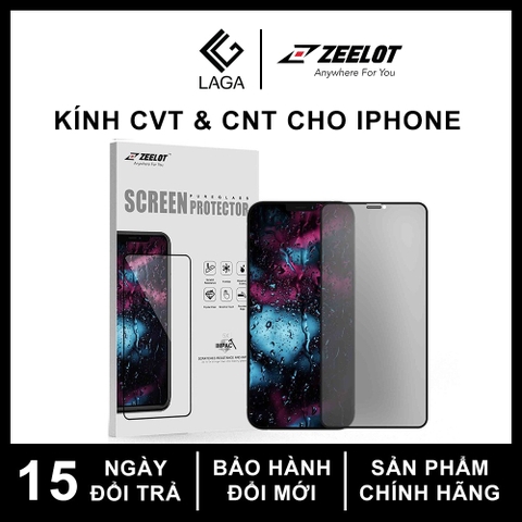 Kính Cường Lực Chống Nhìn Trộm Và Vân Tay Zeelot Privacy Anti-Glare iPhone 12 / 12 Pro / 12 Pro Max