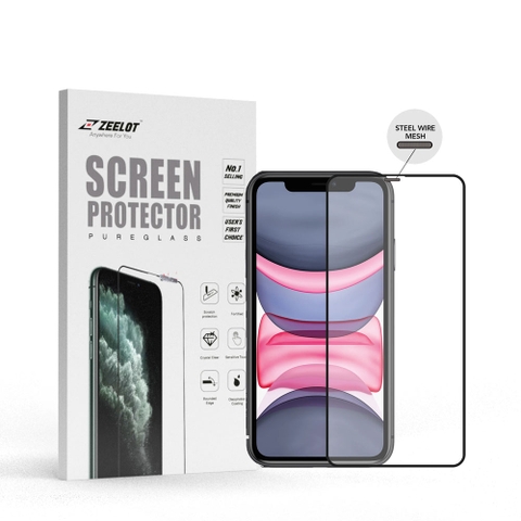 Kính Cường Lực Chống Vân Tay Zeelot Anti-Glare Lưới Thép Chống Bụi Loa Full Screen iPhone 11 Pro Max / 11 Pro / 11 / XS Max / XS / X / XR