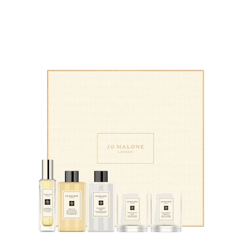 Jo Malone London House (Pomegranate Noir Travel Candle 60g, English Pear & Freesia Travel Candle 60g, Lime Basil & Mandarin Cologne 30ml, Peony & Blush Suede Body & Hand Wash 100ml, Blackberry & Bay Body & Hand Lotion 100ml)
