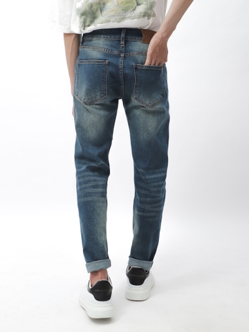 QUẦN JEANS XANH ĐẬM DƠ WASH