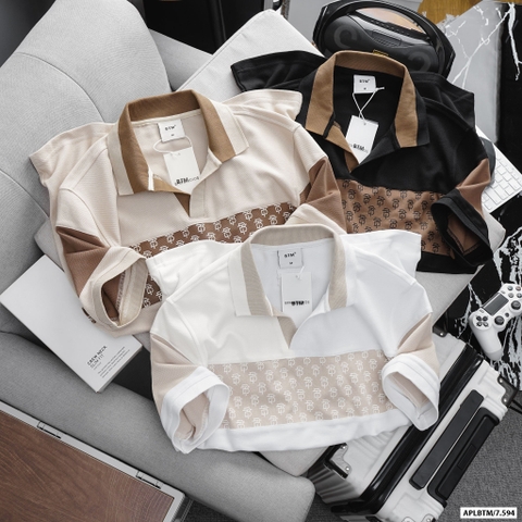 ÁO POLO BTM MONOGRAM CỔ V