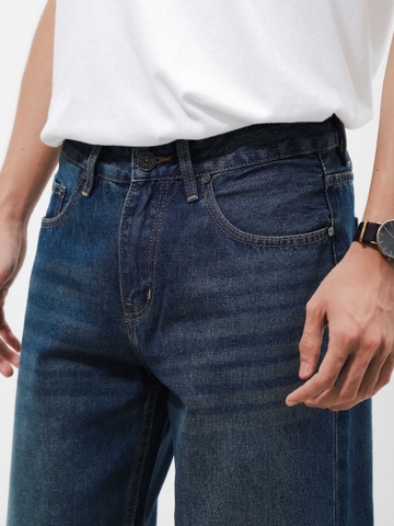 QUẦN JEANS LEMBOX RELAXED-FIT XANH ĐÁ WASH