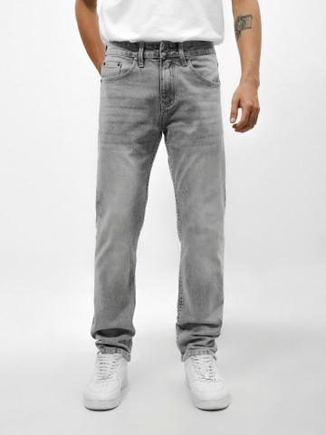QUẦN JEANS DEFOXX REGULAR-FIT XÁM TRẮNG WASH