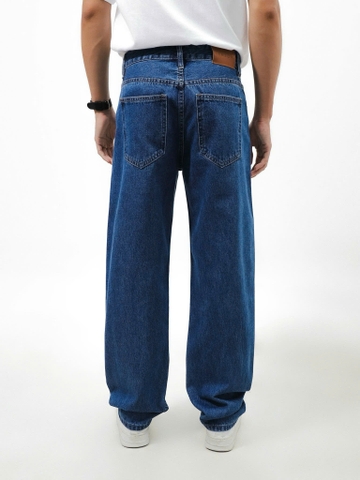 QUẦN JEANS LEMBOX RELAXED-FIT XANH ĐẬM TRƠN