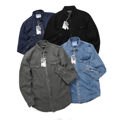 ÁO SƠ MI DENIM DEFOXX TÚI NGỰC