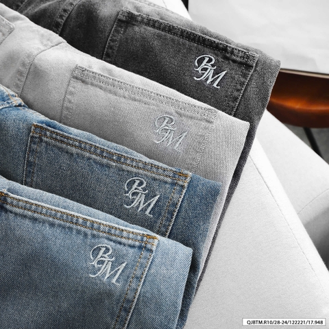 QUẦN JEANS BTM RELAX-FIT XÁM NHẠT