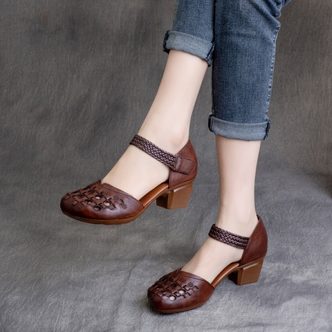 GIÀY DA BÒ HANDMADE ĐẾ CAO SU G51 (TẶNG VÒNG RETRO)
