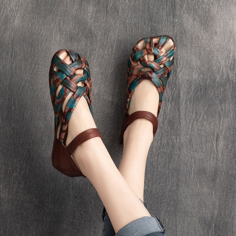 GIÀY DA BÒ HANDMADE ĐẾ CAO SU G15 ( TẶNG VÒNG RETRO)
