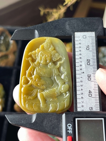 NT1229 Mặt Hoàng Thần Tài ngọc phỉ thuý tự nhiên ( Jadeite A)